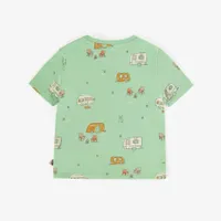 GREEN PATTERNED T-SHIRT COTTON STRAIGHT FIT, BABY