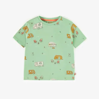 GREEN PATTERNED T-SHIRT COTTON STRAIGHT FIT, BABY