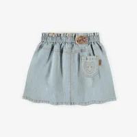 STRETCHY RAILROAD DENIM SKIRT, CHILD