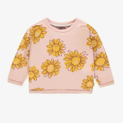 PINK FLOWERY SWEATER FRENCH TERRY, BABY