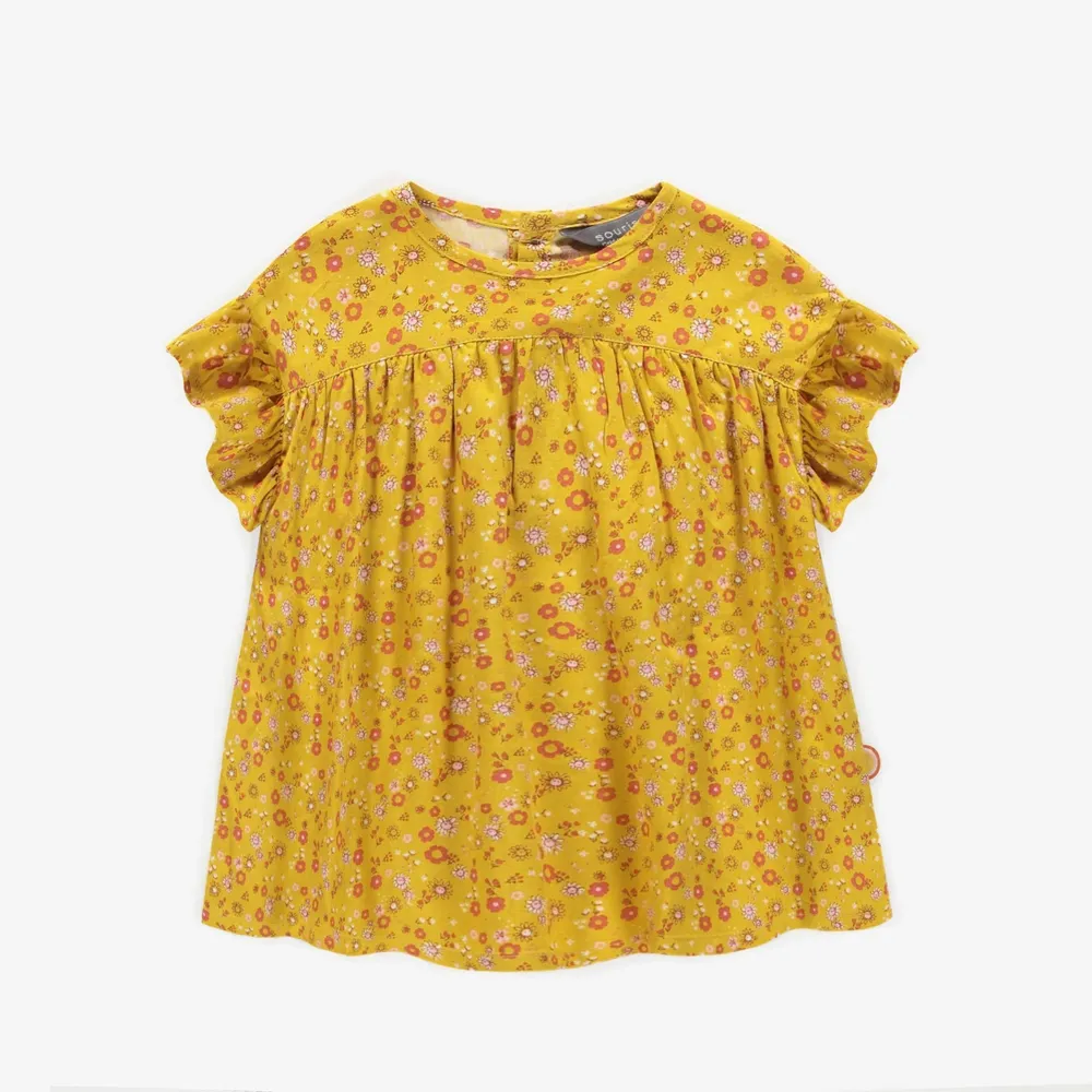 YELLOW FLOWERY DRESS VISCOSE, BABY