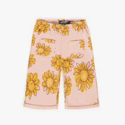 PINK FLOWERY PANT FRENCH TERRY, BABY