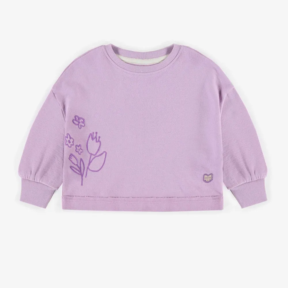 PURPLE LONG SLEEVES SWEATER CREPE FRENCH TERRY, BABY