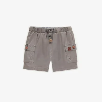 GREY SHORT TWILL WITH LARGE POCKETS