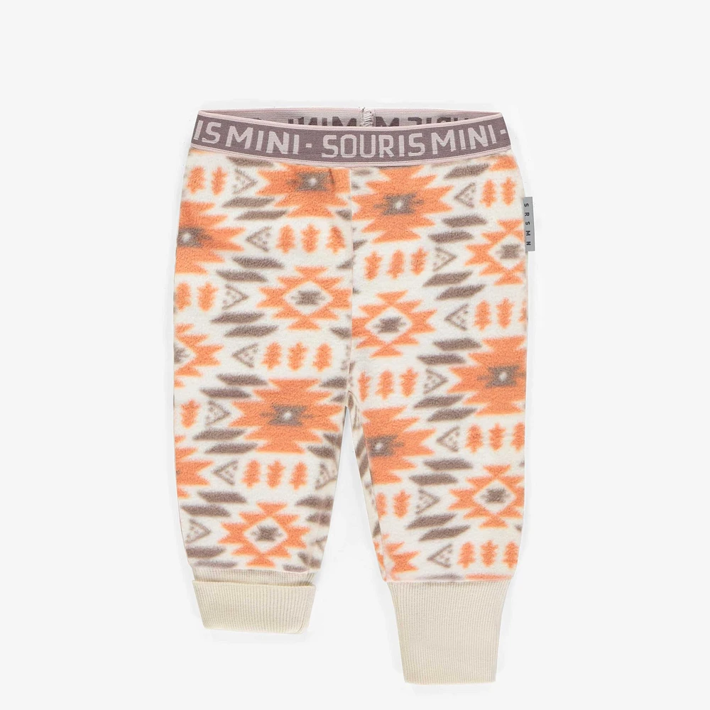 ORANGE PATTERNED POLAR PANT, BABY