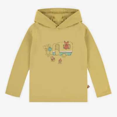 YELLOW HOODED SHIRT WITH LONG SLEEVES JERSEY, CHILD