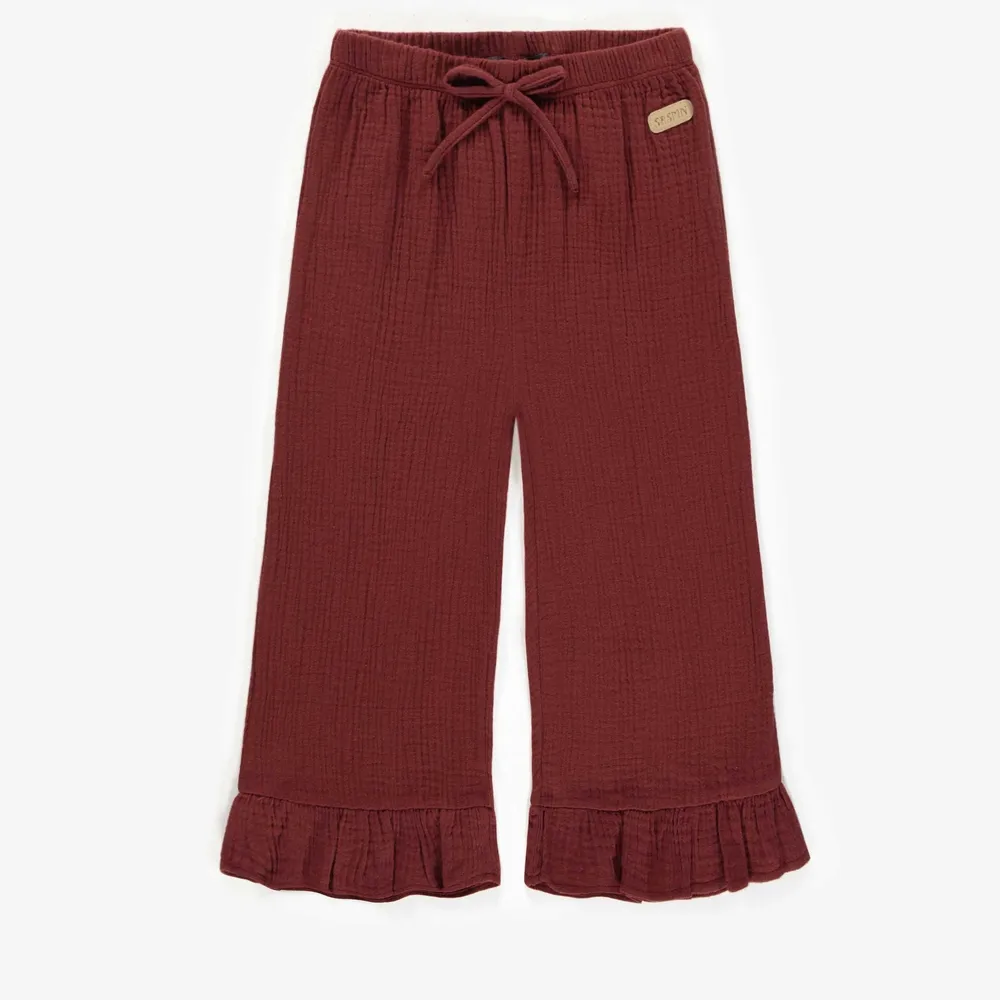 RUST PANT MUSLIN WITH WIDE LEGS, CHILD