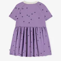 PURPLE DRESS WITH HEARTS SOFT JERSEY, CHILD