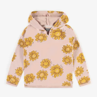 PINK FLOWERY HOODIE FRENCH TERRY, CHILD