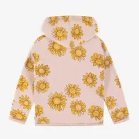 PINK FLOWERY HOODIE FRENCH TERRY, CHILD