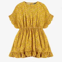 YELLOW FLOWERY DRESS VISCOSE, CHILD