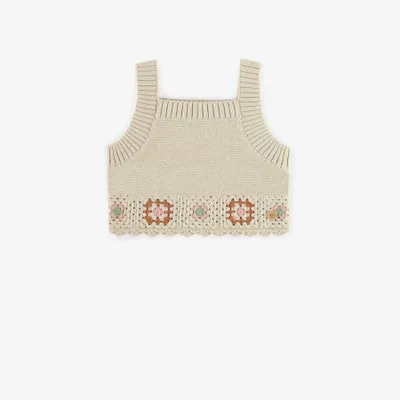 CREAM TANK TOP WITH MULTIPLE COLOR PATTERNS CROCHET, CHILD