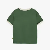 GREEN STRAIGHT CUT STRETCH COTTON T-SHIRT, CHILD