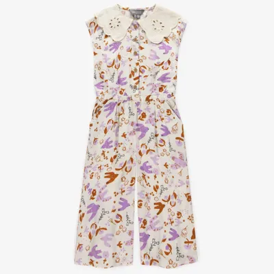 CREAM BIRDS PATTERN OVERALL VISCOSE, CHILD