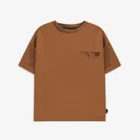 BROWN COTTON T-SHIRT, CHILD