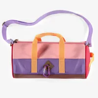 COLOR BLOCK ROUND SHAPE BAG WITH SHOULDER STRAP