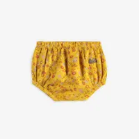 YELLOW FLOWERY DRESS VISCOSE WITH BLOOMER, NEWBORN