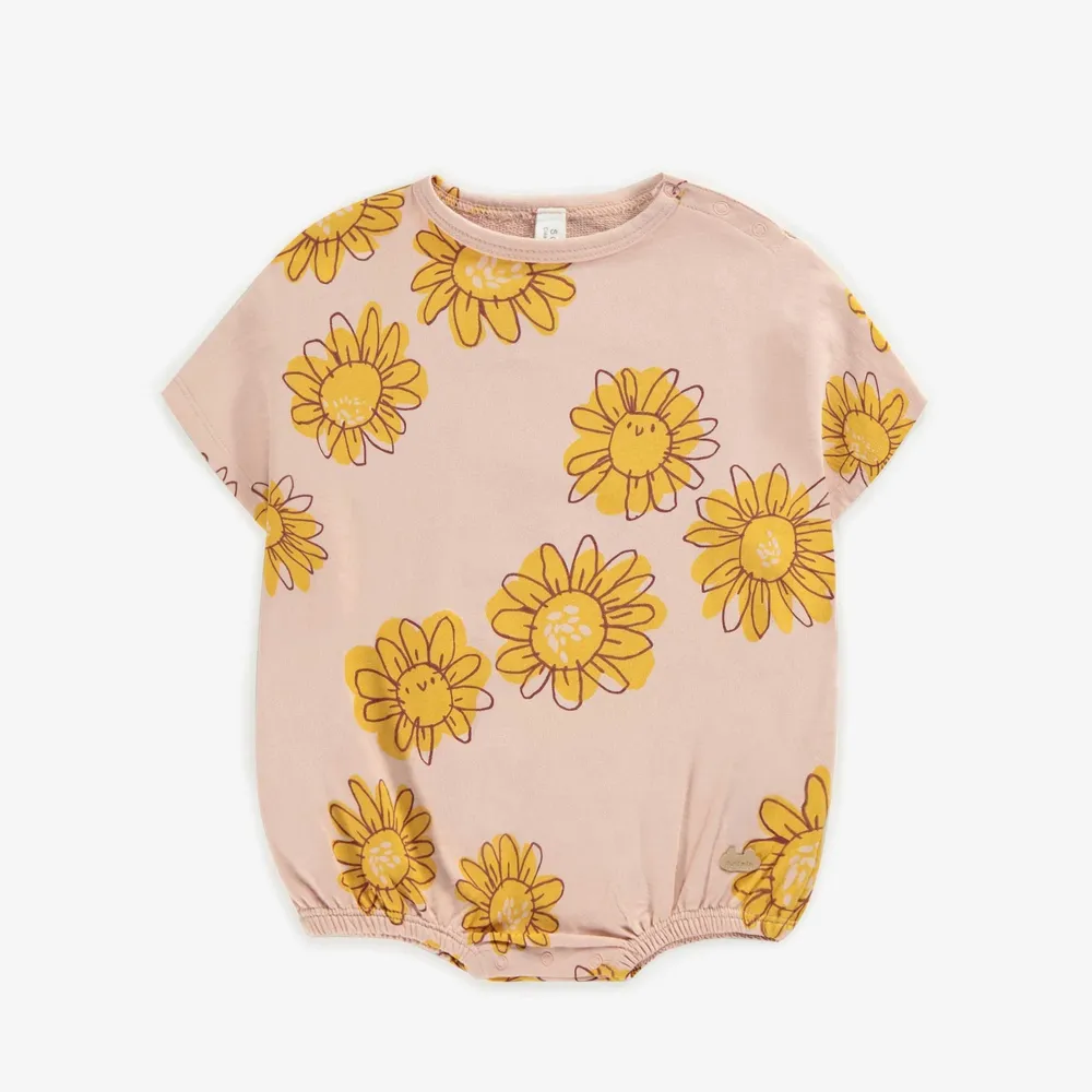 PINK FLOWERY ONE-PIECE FRENCH TERRY, NEWBORN