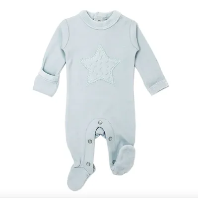 Velveteen Graphic Baby Footie Moonbeam