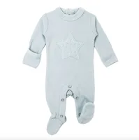 Velveteen Graphic Baby Footie Moonbeam