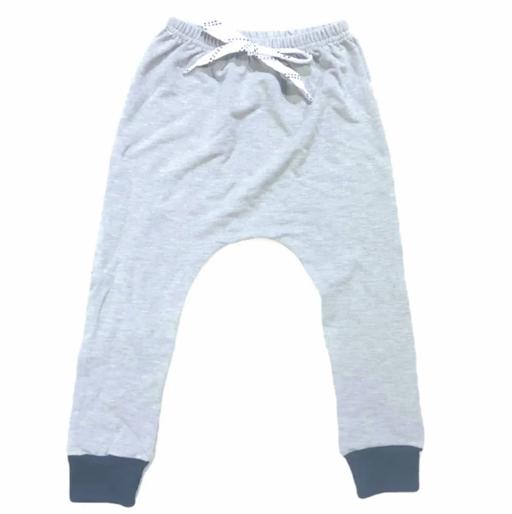 GREY HOCKEY JOGGERS NAVY CUFFS