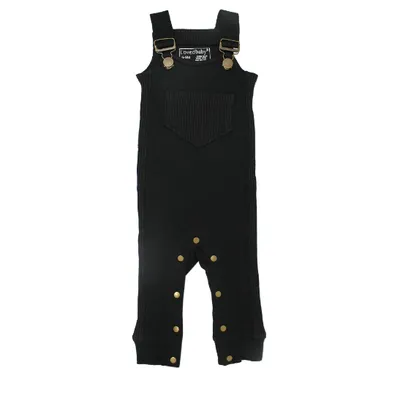Organic Footless Ribbed Overall Black