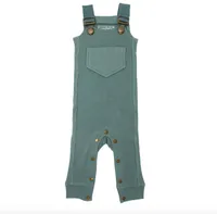 Organic Footless Ribbed Overall Jade