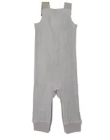 Organic Footless Ribbed Overall Light Gray