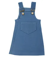 Organic Kids Ribbed Tank Dress Sky