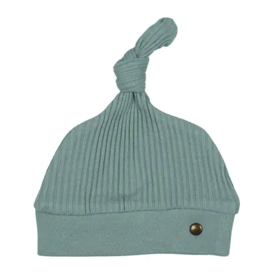 Ribbed Top Knot Hat Jade