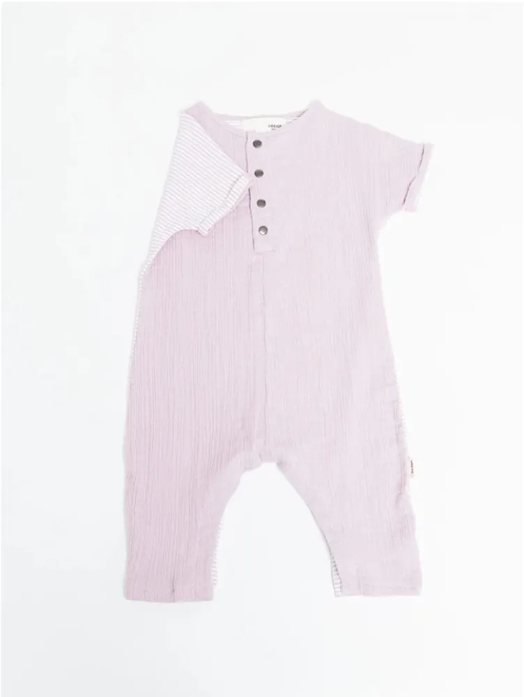 The Remix Romper - Pink Cloud Stripe Mix