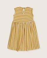 Wide Stripe Mustard Dress