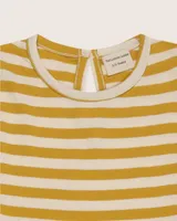 Wide Stripe Mustard Dress