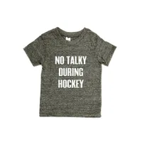 No Talky During Hockey Grey Tee