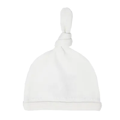 Velveteen Top-Knot Hat White