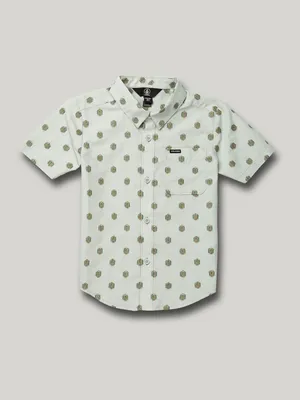 LITTLE BOYS MACRO DOT SHORT SLEEVE - TOWER GREY