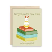 Funny & Cute New Baby New Parents Books Greeting Card