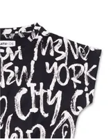 Black knit printed t-shirt One day NYC