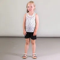 ORGANIC COTTON PRINTED TANK AND SHORT SET, GIRL