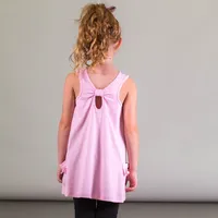 ORGANIC COTTON SLEEVELESS TUNIC WITH FRINGE, GIRL