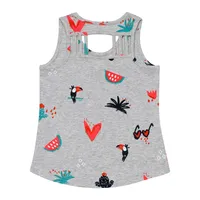 ORGANIC COTTON TANK WITH PRINTED POCKET, GIRL