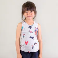 ORGANIC COTTON TANK WITH PRINTED POCKET, GIRL