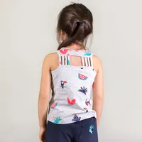 ORGANIC COTTON TANK WITH PRINTED POCKET, GIRL