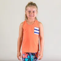 ORGANIC COTTON TANK WITH STRIPED POCKET, GIRL