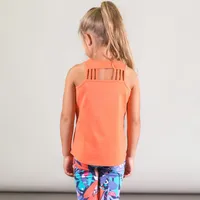 ORGANIC COTTON TANK WITH STRIPED POCKET, GIRL