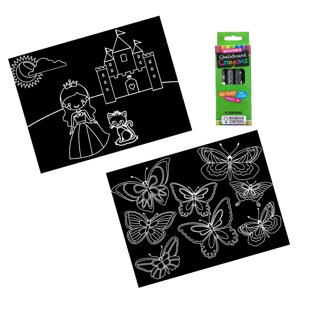 CHALKBOARD PRINCESS/ BUTTERFLY TRAVEL MAT SET