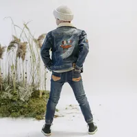 STRETCHY DENIM JACKET WITH EMBROIDERY BOY, CHILD