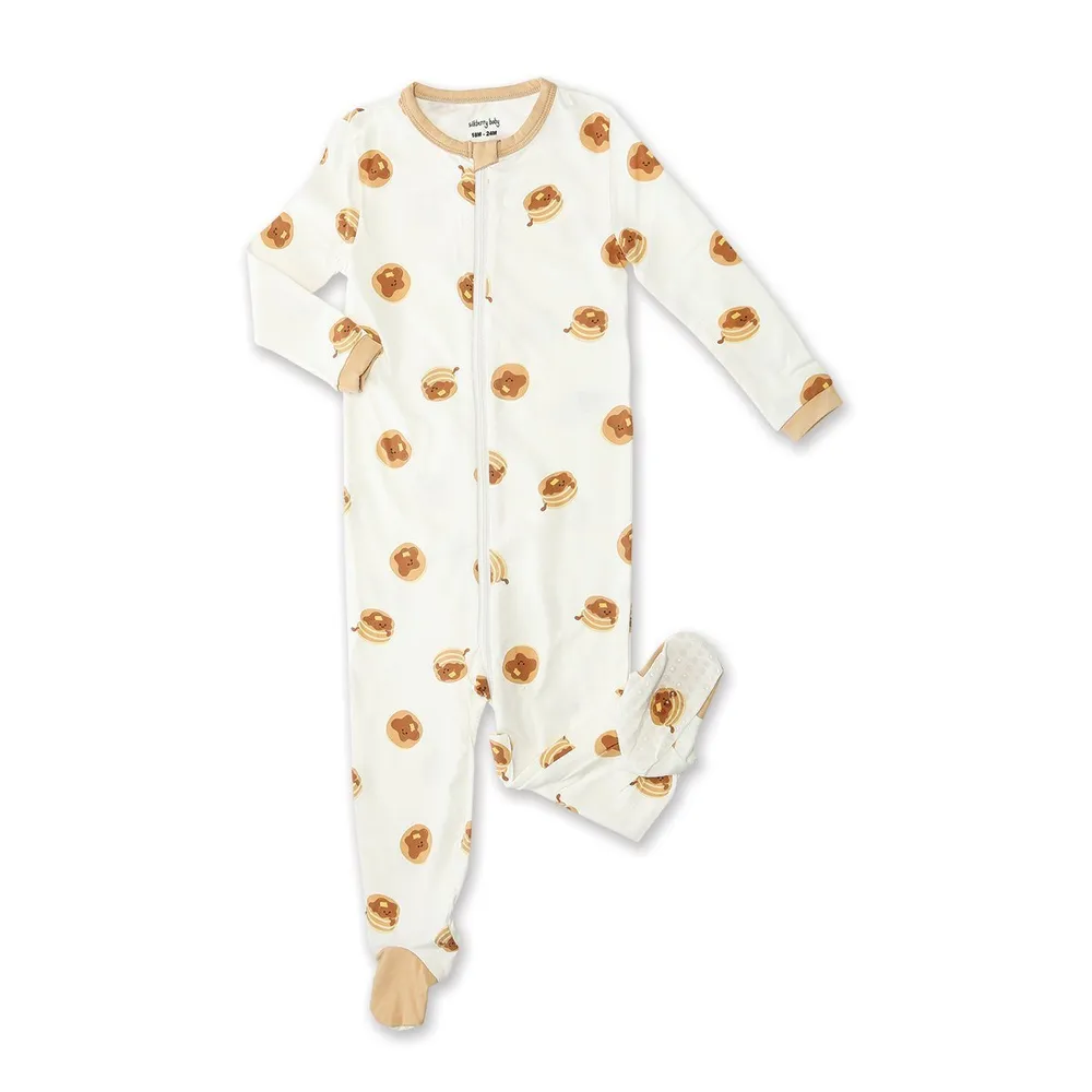 Organic Cotton Zip-up Footies (Sweet Stack Print)