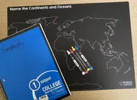 Chalkboard Continents & Oceans Placemat