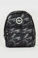 BLACK & GREY MONO CAMO BACKPACK